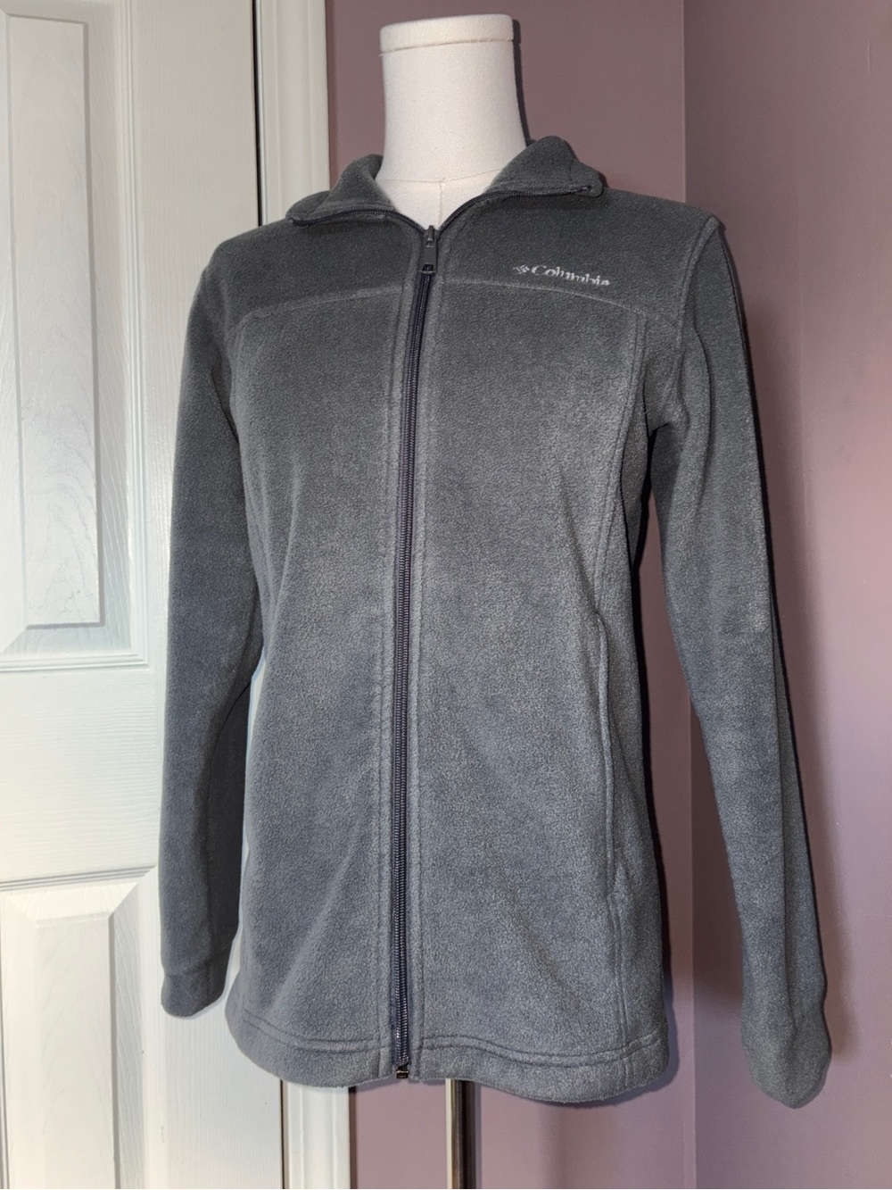 Columbia Sportswear Gray Fleece Zip-Up Youth Size Large Boys / Girls Winter